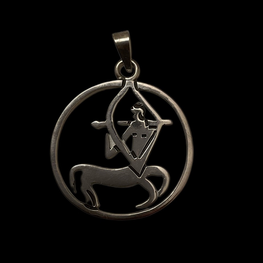 Vintage Sterling Silver “Sagittarius” Zodiac Unisex Pendant